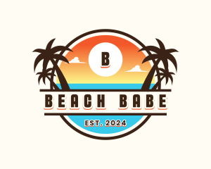 Tropical Beach Vacation logo design