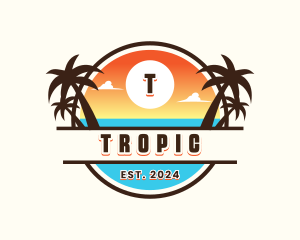 Tropical Beach Vacation logo design