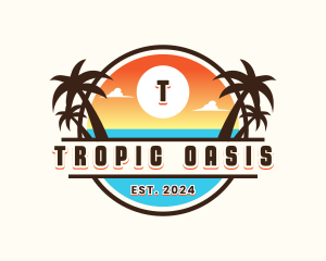 Tropical Beach Vacation logo design