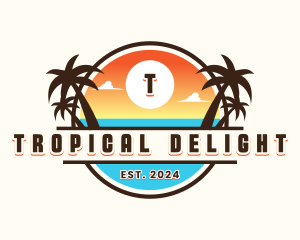 Tropical Beach Vacation logo design