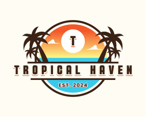 Tropical Beach Vacation logo design