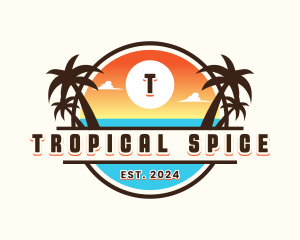 Tropical Beach Vacation logo design