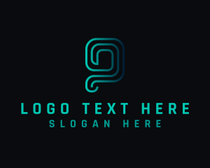 Letter P - Tech Programming App logo design