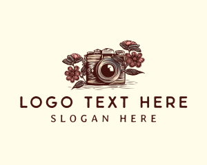 Vintage Camera - Camera Floral Photography logo design