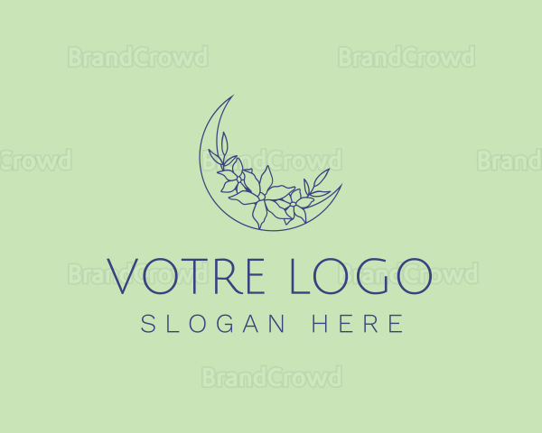 Elegant Floral Moon Logo