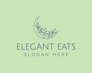 Elegant Floral Moon logo design