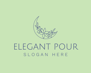 Elegant Floral Moon logo design