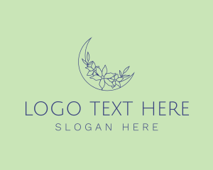 Elegant Floral Moon Logo