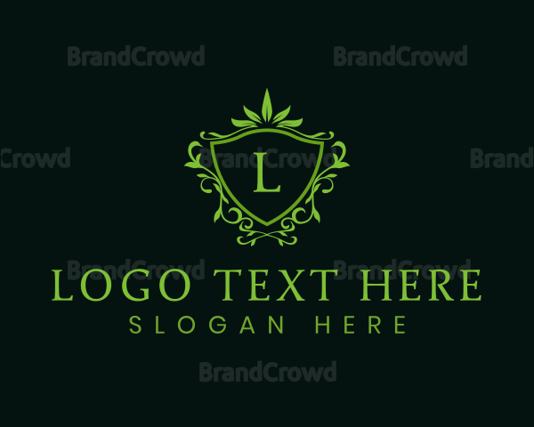 Leaf Crown Crest Logo