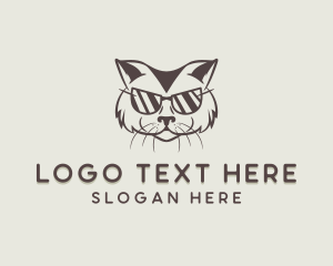 Veterinarian - Shades Cat Hipster logo design