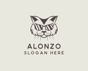 Shades Cat Hipster logo design