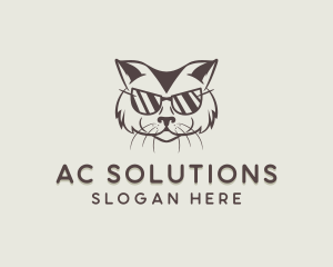 Shades Cat Hipster logo design