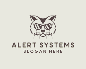 Shades Cat Hipster logo design