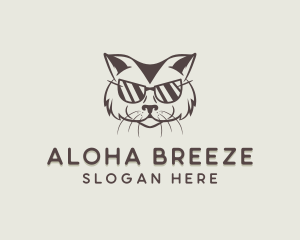 Shades Cat Hipster logo design