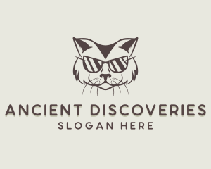 Shades Cat Hipster logo design