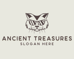 Shades Cat Hipster logo design