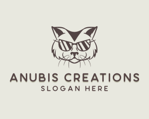 Shades Cat Hipster logo design