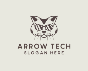 Shades Cat Hipster logo design