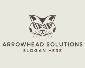 Shades Cat Hipster logo design