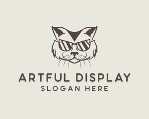 Shades Cat Hipster logo design