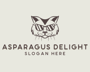 Shades Cat Hipster logo design