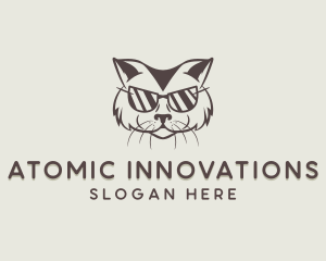 Shades Cat Hipster logo design