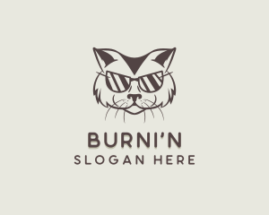 Shades Cat Hipster logo design