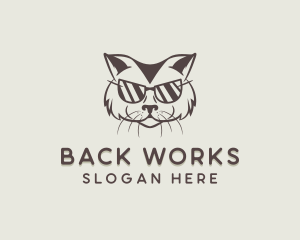 Shades Cat Hipster logo design