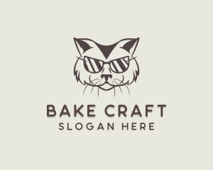 Shades Cat Hipster logo design