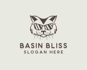 Shades Cat Hipster logo design