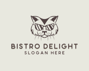 Shades Cat Hipster logo design