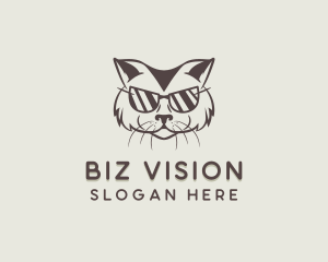 Shades Cat Hipster logo design