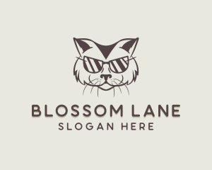 Shades Cat Hipster logo design