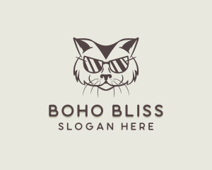 Shades Cat Hipster logo design