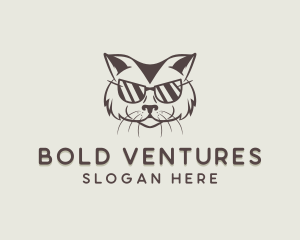 Shades Cat Hipster logo design