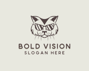 Shades Cat Hipster logo design