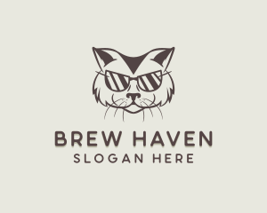 Shades Cat Hipster logo design