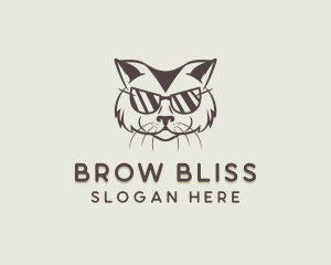 Shades Cat Hipster logo design