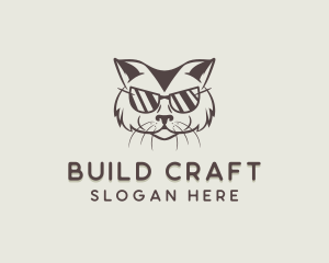 Shades Cat Hipster logo design