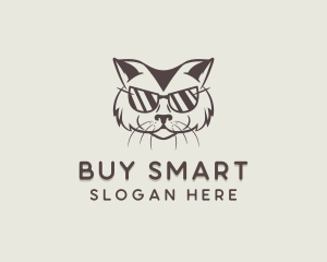 Shades Cat Hipster logo design