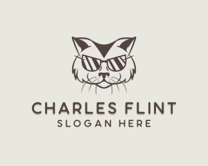 Shades Cat Hipster logo design