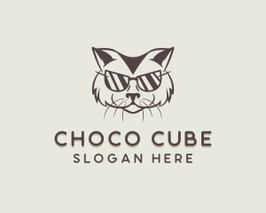 Veterinarian - Shades Cat Hipster logo design