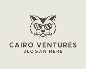 Shades Cat Hipster logo design