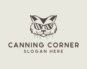 Shades Cat Hipster logo design