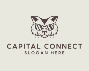 Shades Cat Hipster logo design