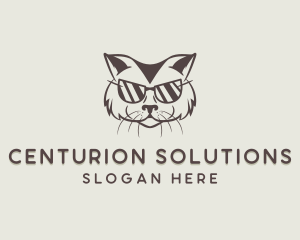 Shades Cat Hipster logo design