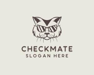 Shades Cat Hipster logo design