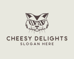 Shades Cat Hipster logo design