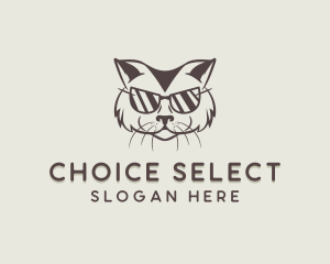 Shades Cat Hipster logo design