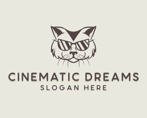 Shades Cat Hipster logo design